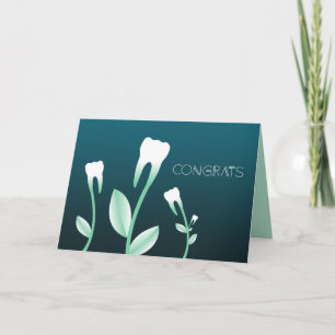 Carte CONGRATS dents à fleurs