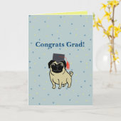 Carte Congrats Grad Pug (Fleur jaune)
