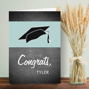 Carte Congrats Modernes Chalkboard Graduation