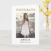 Carte Congrats Modernes Diplômés Photo (Fleur jaune)