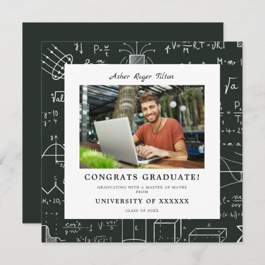 Carte Congrats modernes Math Arrière - plans Elements Di (Devant / Derrière)