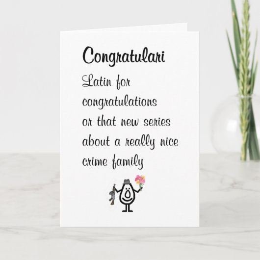 Carte Congratulari Un poème drôle de félicitations (Devant)