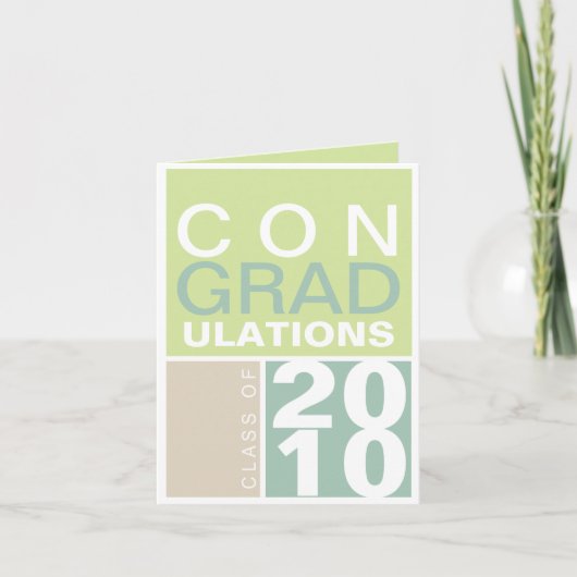 Carte Congratulation class of year green taupe modern (Devant)