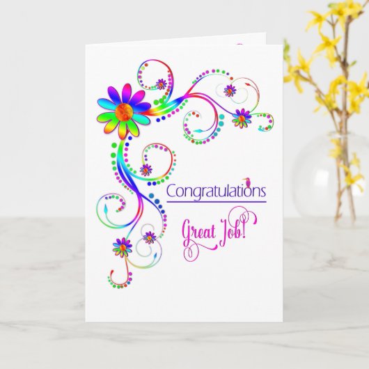 Carte Congratulations, Abstract (Fleur jaune)
