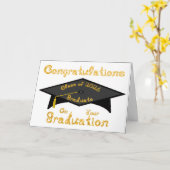 Carte Congratulations Class of 2026 Graduate Black Gold (Fleur jaune)