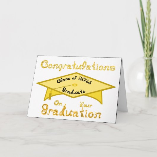 Carte Congratulations Class of 2026 Graduate Gold Cap (Devant)