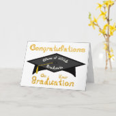 Carte Congratulations Class of 2026 Graduate Gold White (Fleur jaune)