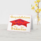 Carte Congratulations Class of 2026 Graduate Red Blue (Fleur jaune)