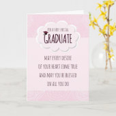 Carte Congratulations de grade Girly Pink (Fleur jaune)