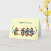 Carte Congratulations : Done Things Your Own Way : Mice (Fleur jaune)
