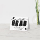 Carte Congratulations Grad Black White Graduation (Devant)