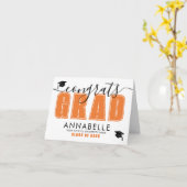 Carte Congratulations Grad Orange Graduation (Fleur jaune)