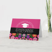 Carte Congratulations Graduate Girly Flowers Graduation (Devant)