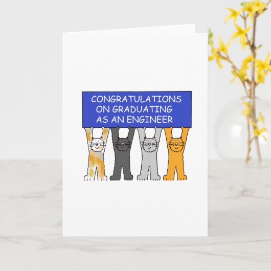 Carte Congratulations graduées d'Engineer (Fleur jaune)