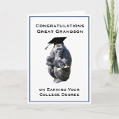 Carte Congratulations GreatGrandson Degree Funny Gorilla (Devant)