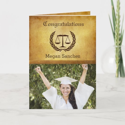 Carte Congratulations Law School Graduate (Devant)