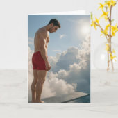 Carte Congratulations Man on Diving Board (Fleur jaune)