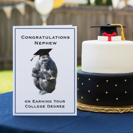 Carte Congratulations Nephew Degree Funny Gorilla