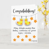 Carte Congratulations - New Born (Cute Yellow Socks) (Fleur jaune)