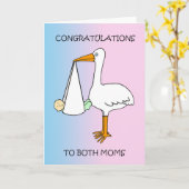 Carte Congratulations on New Baby to Female Couple (Fleur jaune)