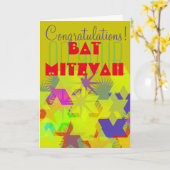 Carte Congratulations on your bat mitzvah (Fleur jaune)