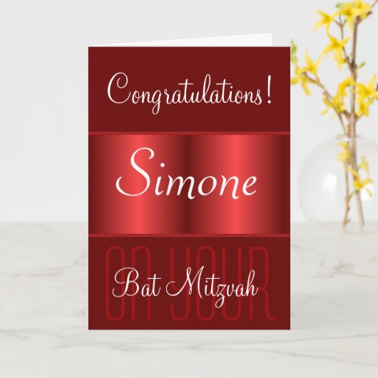 Carte Congratulations on your bat mitzvah (Fleur jaune)