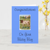 Carte Congratulations on your boy (Fleur jaune)