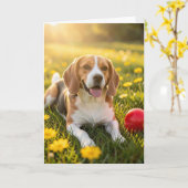 Carte Congratulations on your New Beagle (Fleur jaune)