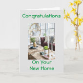 CARTE **CONGRATULATIONS ON YOUR NEW HOME" (Fleur jaune)