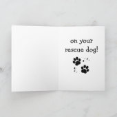Carte Congratulations on Your Rescue Dog (Intérieur)