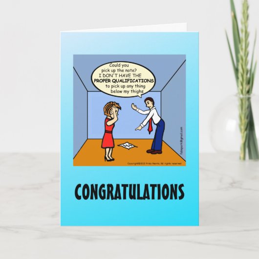 Carte CONGRATULATIONS Proper Qualifications funny comics (Devant)