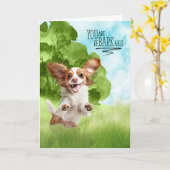 Carte Congratulations reBARKable Cavalier King Charles (Fleur jaune)
