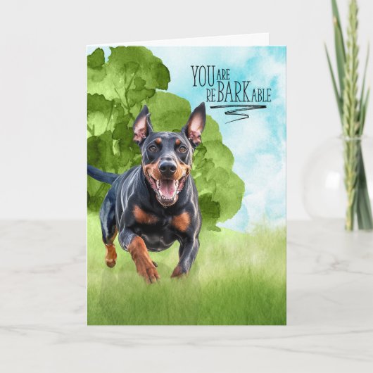 Carte Congratulations reBARKable Doberman Dog (Devant)