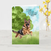 Carte Congratulations reBARKable German Shepherd Dog (Fleur jaune)
