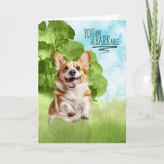 Carte Congratulations reBARKable Welsh Corgi Dog (Devant)