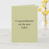 Carte Congratulations sur le nouveau bébé ! (Fleur jaune)