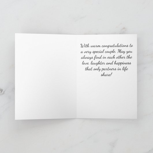 Carte Congratulations sur Winter Wedding (Intérieur)