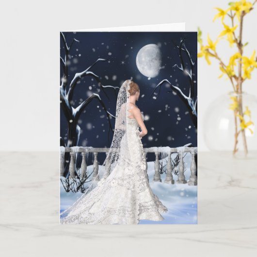 Carte Congratulations sur Winter Wedding (Fleur jaune)