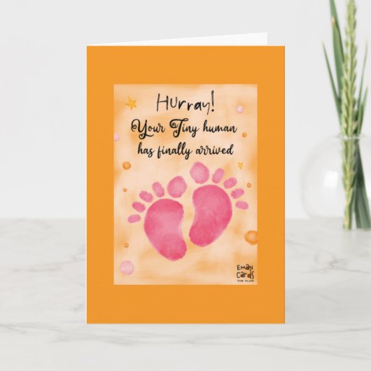 Carte Congratulations - Tiny Human Baby Arrived (Devant)