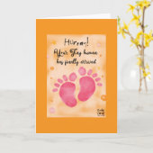 Carte Congratulations - Tiny Human Baby Arrived (Fleur jaune)