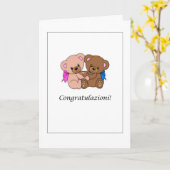 Carte Congratulazioni ! - Nouveau bébé en italien (Fleur jaune)