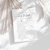 Carte Connaissez-vous bien le jeu de la mariée ?