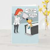 Carte Conne de chien drôle des collations Anniversaire (Fleur jaune)