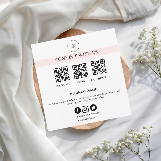 Carte Connect With Us Social Media Sign | Business