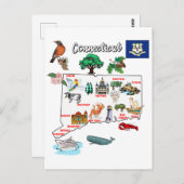 Carte Connecticut avec destinations touristiques (Devant / Derrière)