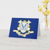 Carte Connecticuter Flag & Seal, Connecticut (Fleur jaune)