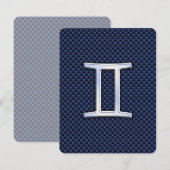 Carte Connexion Gemini Zodiac à la fibre de carbone bleu (Devant / Derrière)