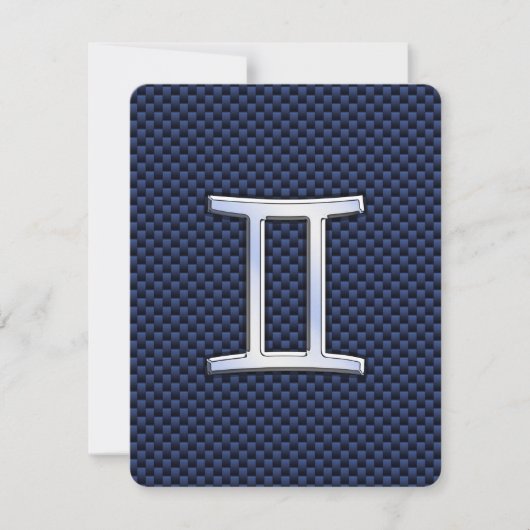 Carte Connexion Gemini Zodiac à la fibre de carbone bleu (Devant)