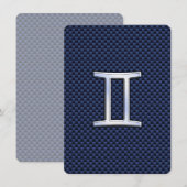 Carte Connexion Gemini Zodiac à la fibre de carbone bleu (Devant / Derrière)