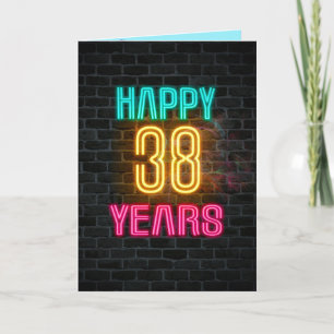 Carte Connexion néon en brique pour 38e anniversaire
